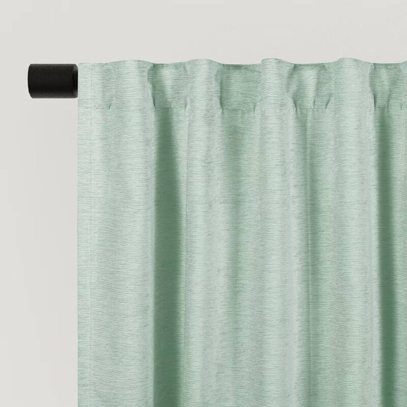 Chenille Solid Room Darkening Back Tab Single Curtain Panel