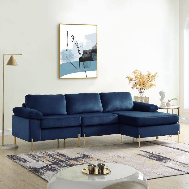 Coastal Velvet Sofa:Features Pillow Arms,Removable Velvet-Upholstered Back & Seat Cushions