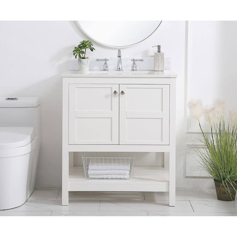 Elegant Lighting VF16430-BS Theo 30" Free Standing Single Basin Vanity