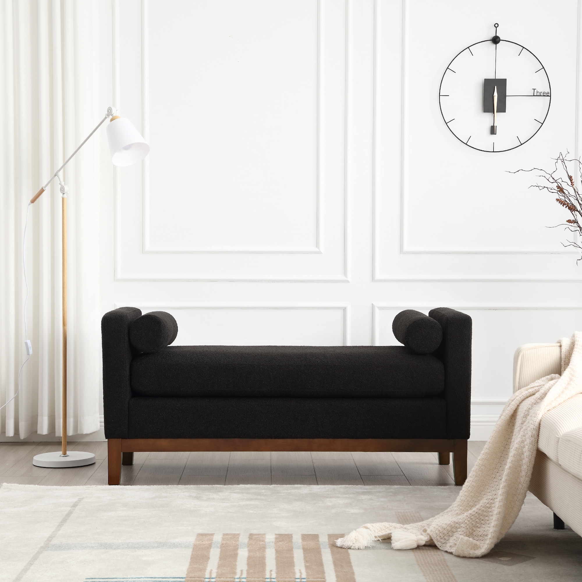 Bench with bolster pillows shop