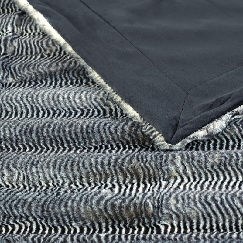 Thick StripeRabbit FauxFur Throw Fuzzy Soft Plush Blanket for Sofa