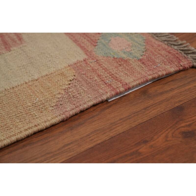 Hand Woven Oriental 100% Wool Carpet Southwestern Tribal Multi-Colored Kilim Area Rug - 8' 0'' X 5' 1''