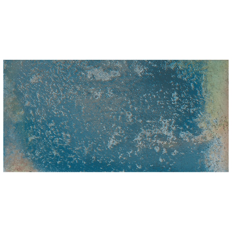 Merola Tile Atelier Oxid Blue 4-1/2" x 9-1/8" Porcelain Floor and Wall Tile