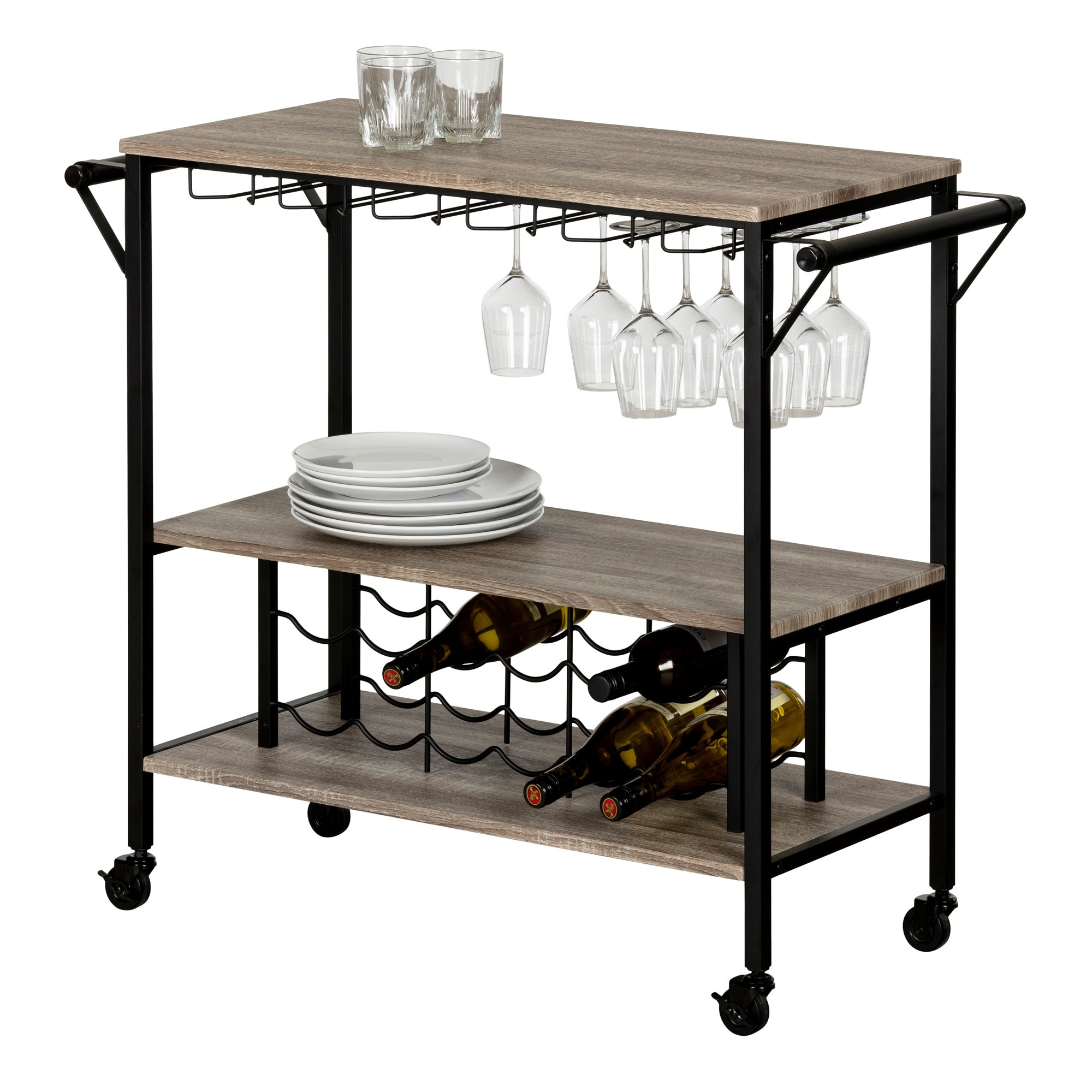 South shore munich bar cart with wine rack shop