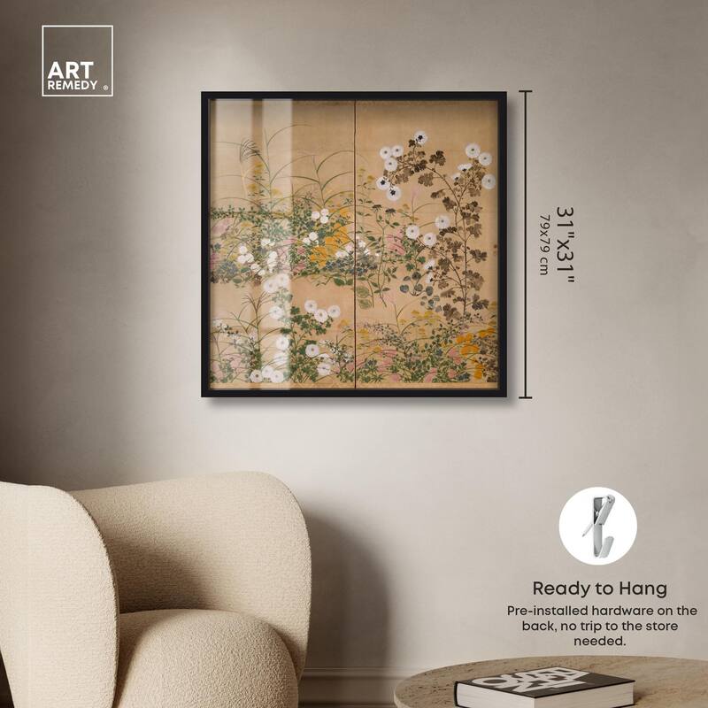 Flowering Plants in Autumn Shadowbox by Art Remedy