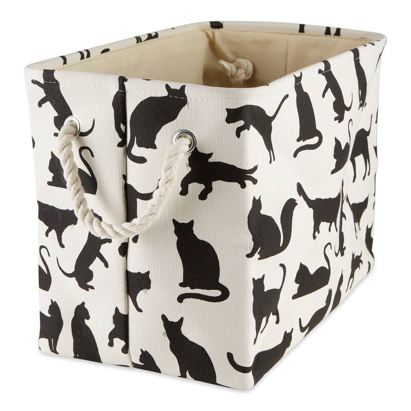 DII Polyester Pet Bin Dog Show Rectangle Large - White Cats Meow Rectangle Large