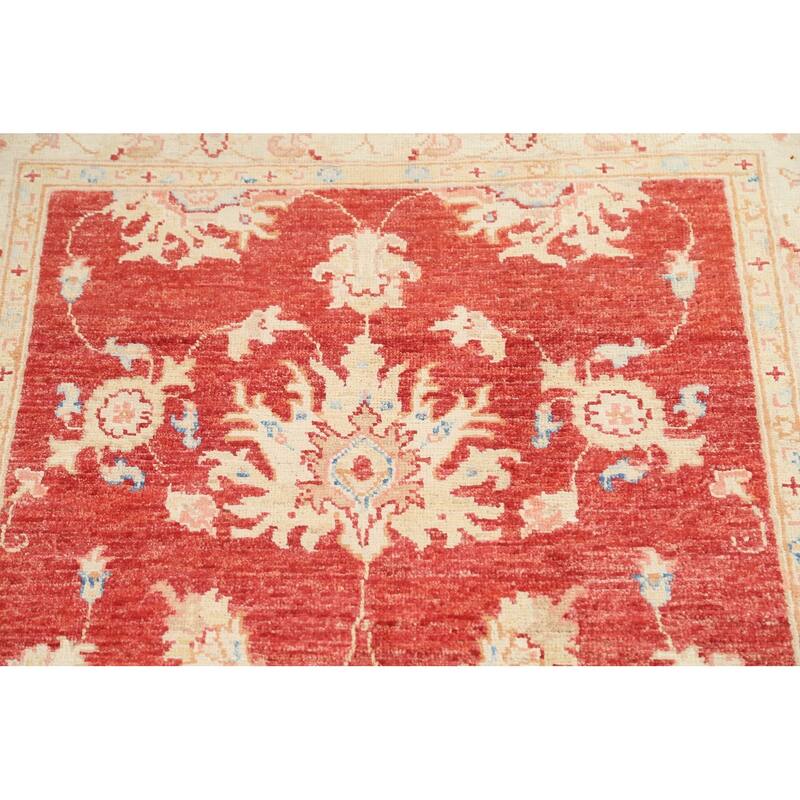 Vegetable Dye Floral Chobi Peshawar Area Rug Hand-knotted Wool Carpet - 3'3" x 5'3"