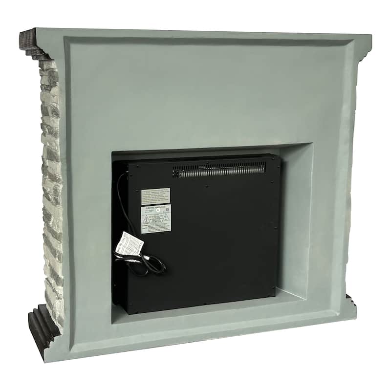 45" Electric Fireplace MGO Mantel with Faux Brick, 23" Firebox Insert and Remote Control Included