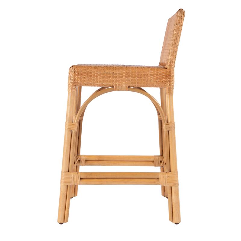 Serienna 24.5"H Seat Rattan Low Back Counter Stool