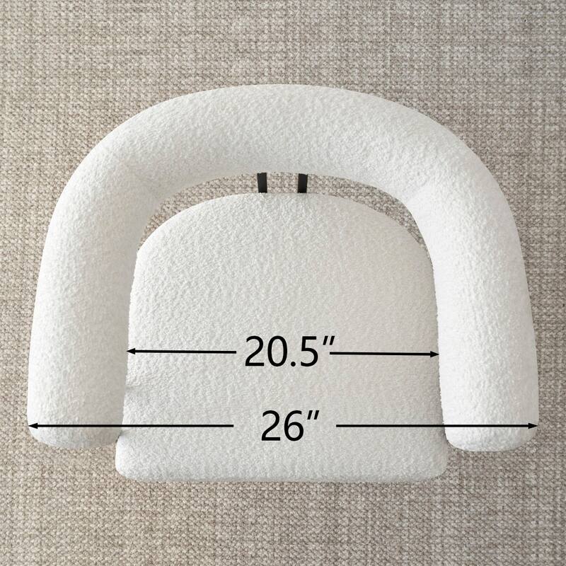 Boucle Upholstered Arm Chair(Set of 2)