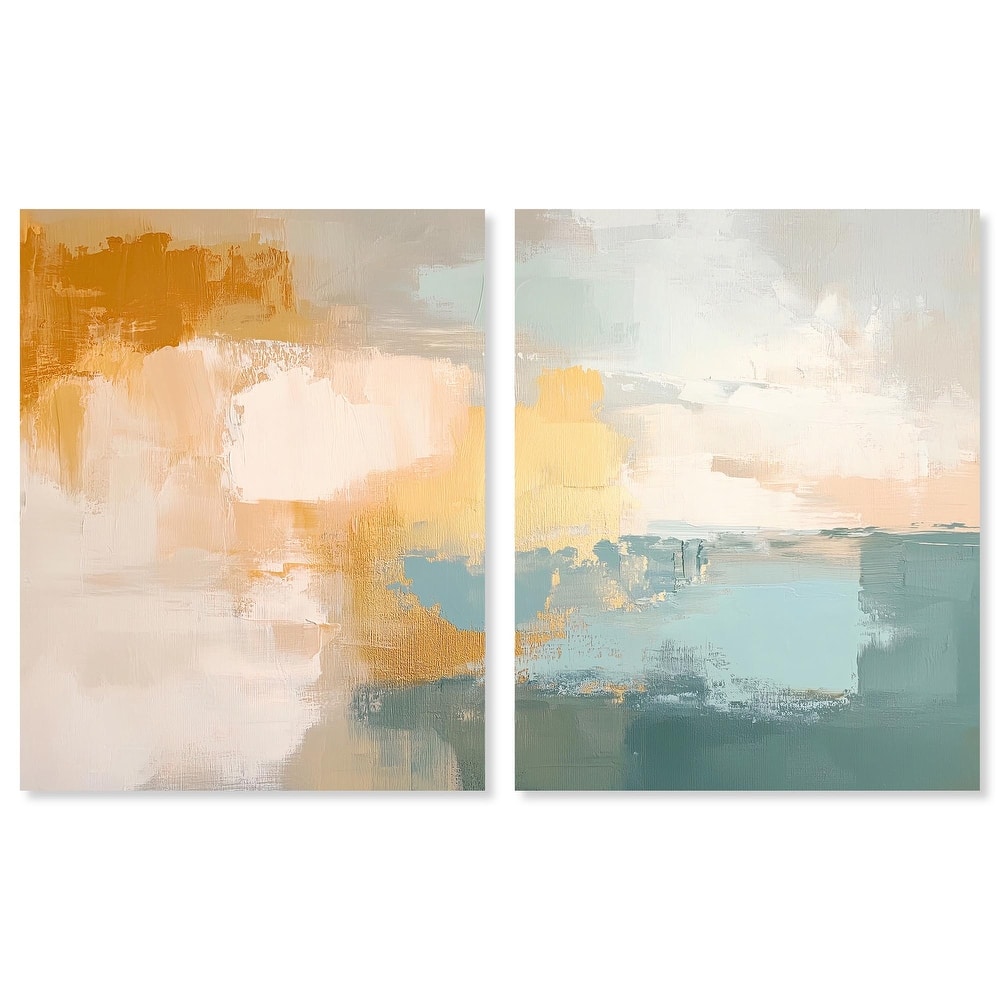 Muted Melody I Canvas Set of 2 by Art Remedy, Gallery Wrapped
