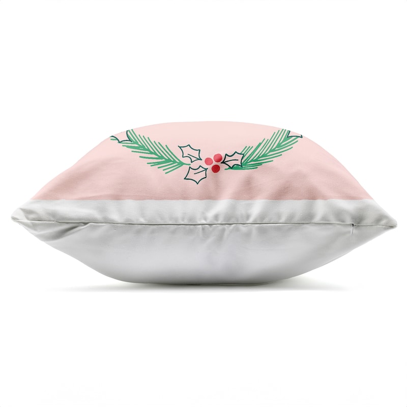 Stupell Minimal Holly Jolly Wreath Printed Outdoor Throw Pillow Design by Sazerelli Designs