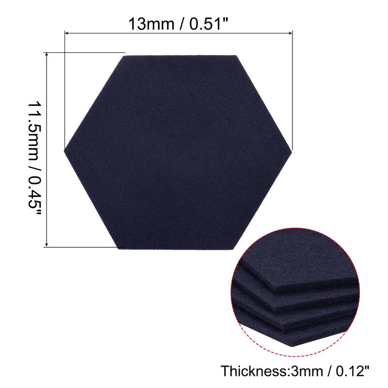 Felt Coasters, 9pcs Absorbent Pad Coaster for Drink Cup Pot Bowl Vase - Dark Blue