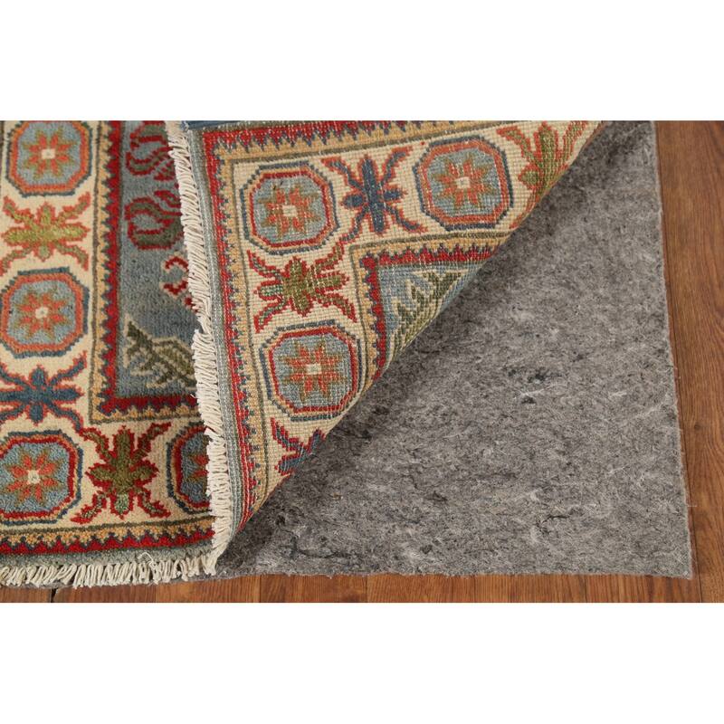 Light Blue Geometric Kazak Oriental Accent Rug Handmade Wool Carpet - 2'1"x 2'10"