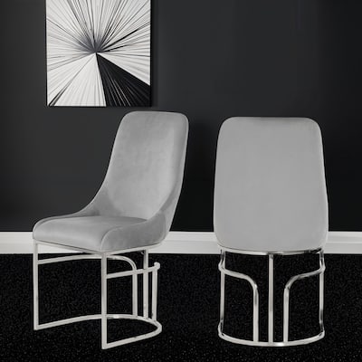 Modern Style 2pc Dinning Chairs Made With Wood And Steel Legs