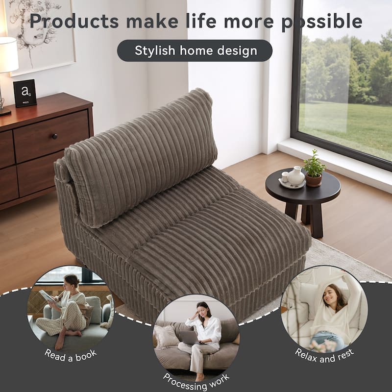 Cotton Flannel corner Sofa Armless Modular Sectional Sofa Seamless Combination