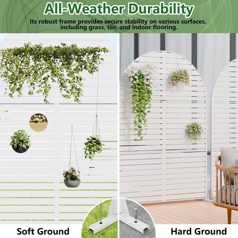 Dovelina 6ft.Outdoor Freestanding Metal Privacy Screen Decorative Garden Fence - 72"x47"