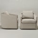 preview thumbnail 161 of 165, KINWELL 31"W Oak Frame Upholstered Swivel Barrel Armchair