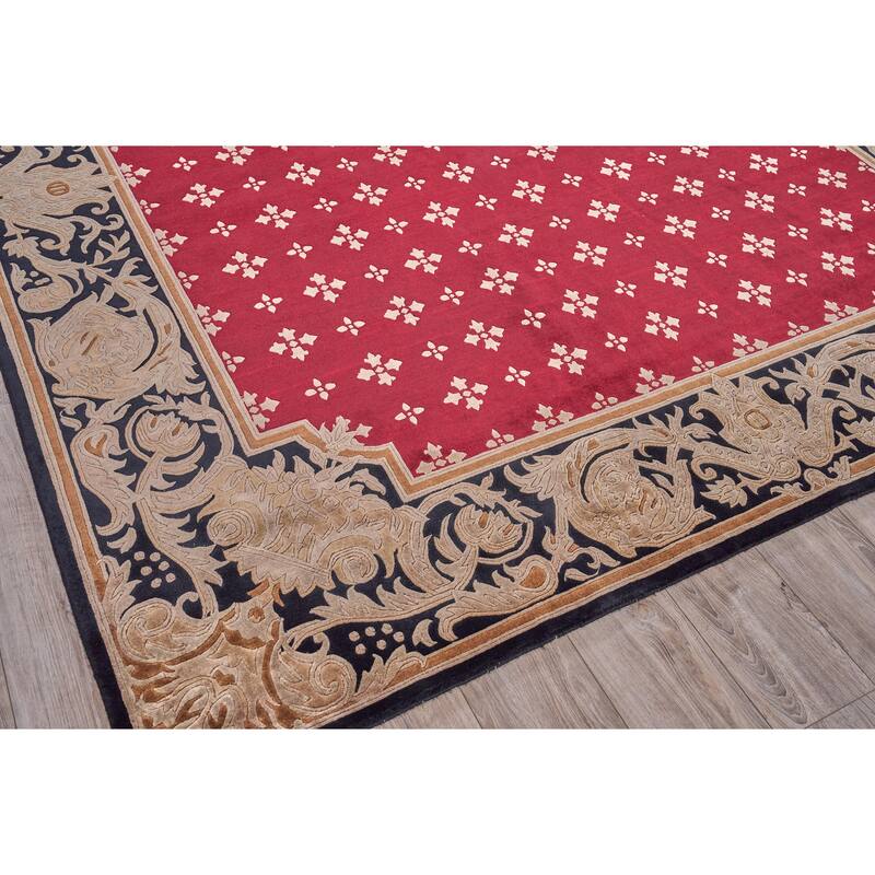 EXQUISITE RUGS ONE-OF-A-KIND Tibetan Weave Hand Knotted Red Rug - 9'1"x10'