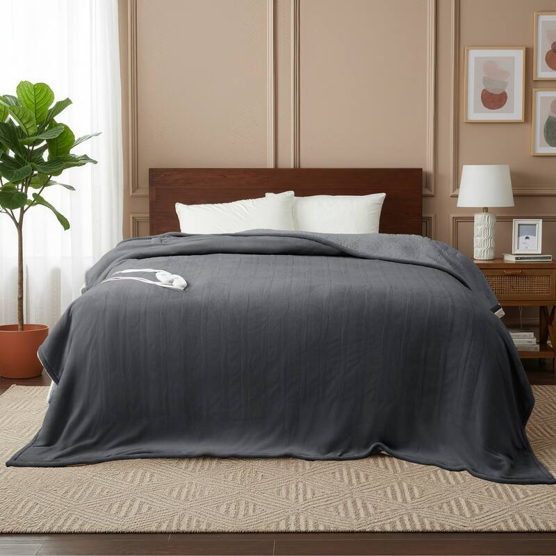 Flannel Electric Heated Blanket With Controller