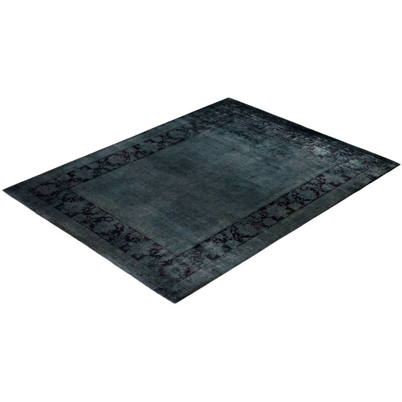 Overdyed One-of-a-Kind Hand-Knotted Area Rug - Black - 8' 10" x 11' 6"