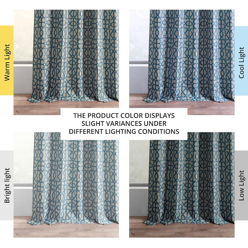 Exclusive Fabrics Jacquard Faux Silk Curtains - 1 Panel Room Darkening Curtain
