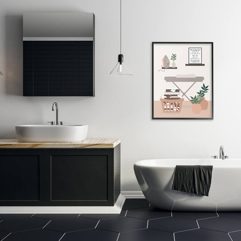 Stupell Laundry Rules Modern View Framed Giclee Art Design By Natalie Carpentieri