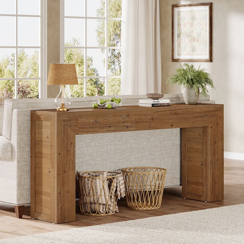 63'' Long Console Table for Entryway, Narrow Sofa Console Behind Couch