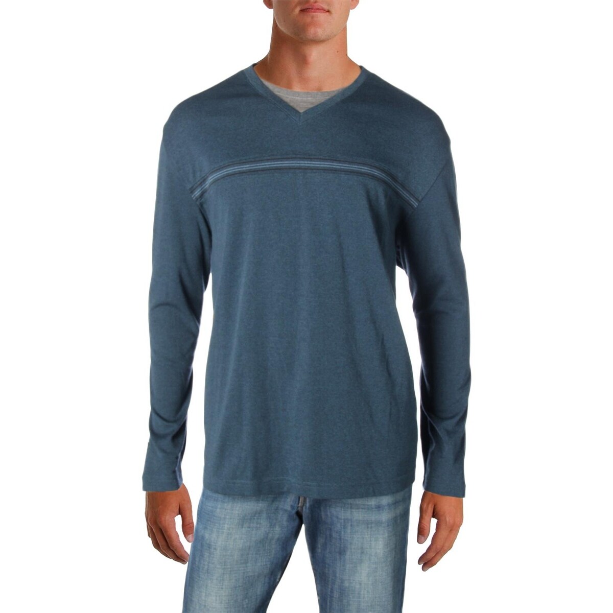 Shop Van Heusen Mens Casual Shirt Pinstripe V Neck 2xl