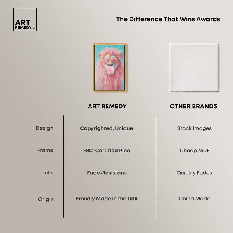 Pastel Lion Bubblegum Canvas by Art Remedy