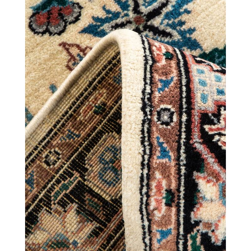 Overton Hand Knotted Wool Traditional Oriental Ivory Runner