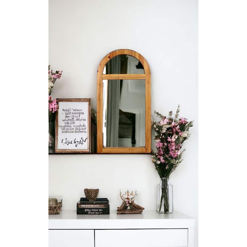 HomeRoots Brown Arch Accent Mirror - 34
