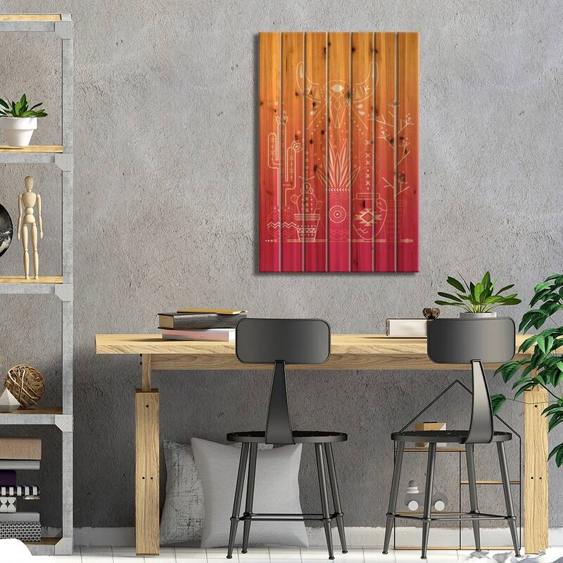 Santa Fe Garden III Print On Wood by Cat Coquillette - Multi-Color