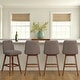 preview thumbnail 142 of 176, Amalie Upholstered Bar Stool, Swivel Counter Height Stool with Solid Wood Frame Set of 4 - Taupe Boucle - Bar Height
