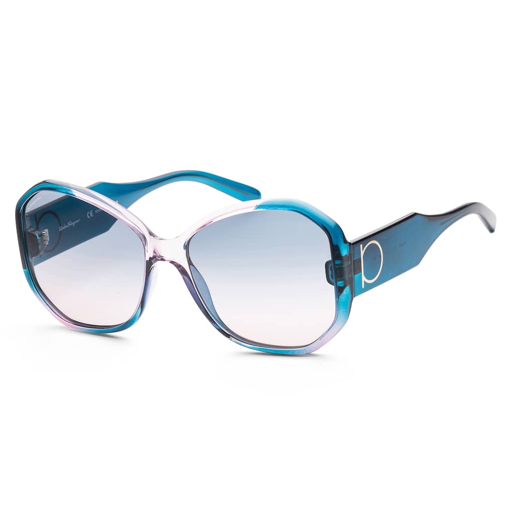 Ferragamo Women's Fashion 61mm Blue Antique Rose Gradient Sunglasses SF942S-6117431