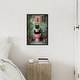preview thumbnail 11 of 11, Bathroom Cat No 4 by The Art Concept Framed Canvas Wall Art Print - Sylvie Beaded Black