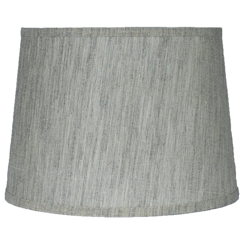 French Drum Lamp Shade, Textured Flax Linen, 12" Top, 14" Bottom, 10" Slant