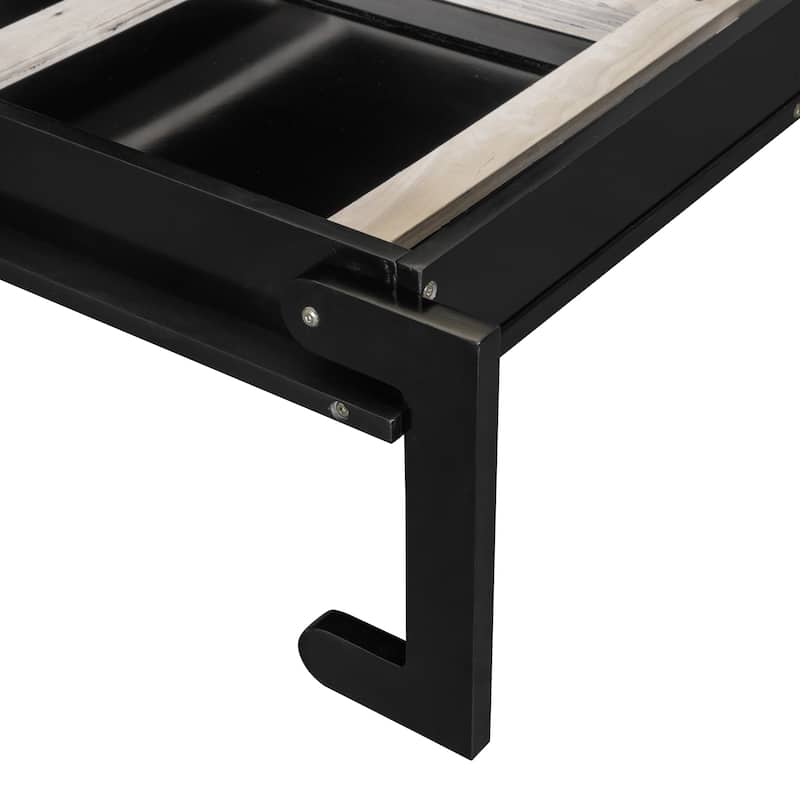 Heavy Duty Queen Murphy Bed with Desk, Multi-Functional Murphy Folding Bed with Vanity and Cabinets for Guest Rooms or Studios