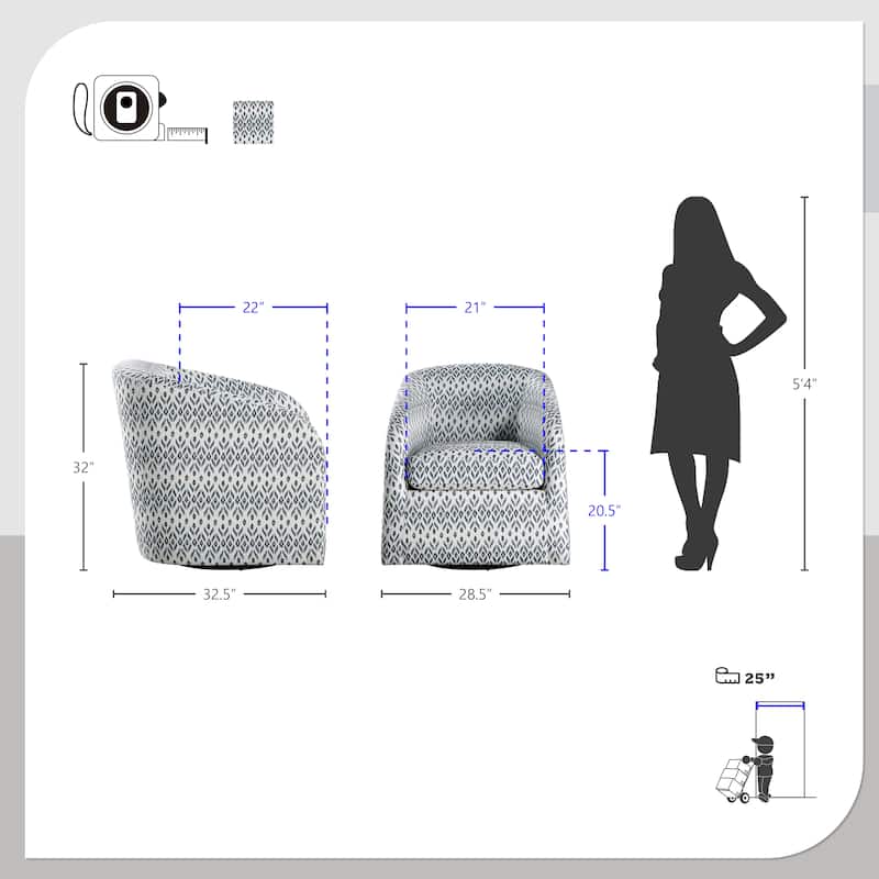 Agrela Textured Fabric Swivel Chair