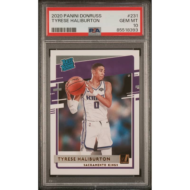 Tyrese Haliburton 2020 Panini Donruss Basketball Rookie Card #231 Graded PSA 10 - 8' x 11'