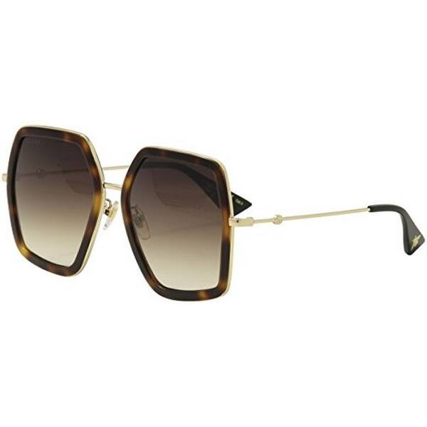 Gucci Womens Square Sunglasses Avana Gold Brown Os Avana Gold Brown Overstock 19627512