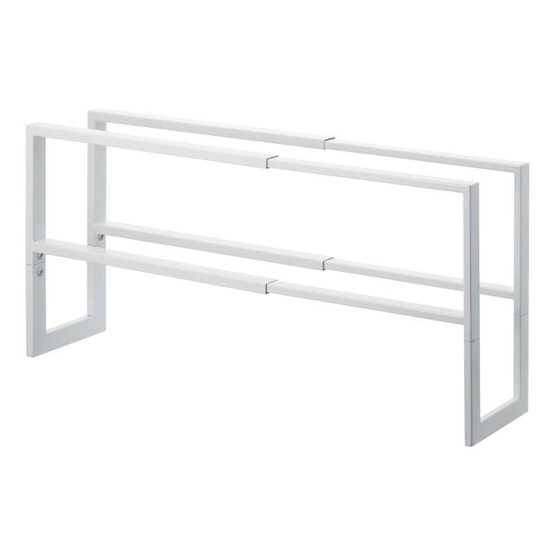 Yamazaki Home Expandable Shoe Rack - Two Sizes, Steel, Double, Holds 6 to 12 shoes, Expandable