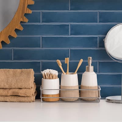Merola Tile Castillo Denim 3" x 12" Ceramic Wall Tile