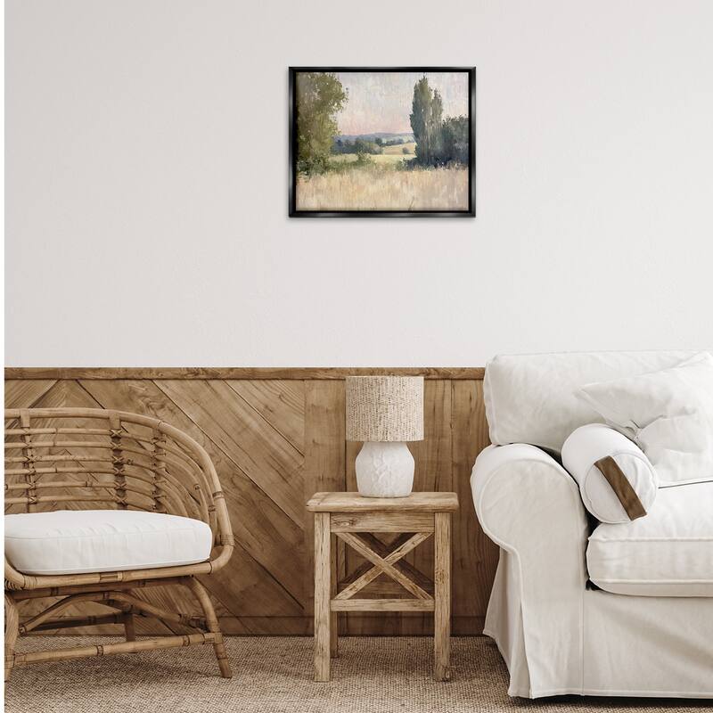 Stupell Tranquil Abstract Countryside Framed Floater Canvas Wall Art Design By Petal Prints Design
