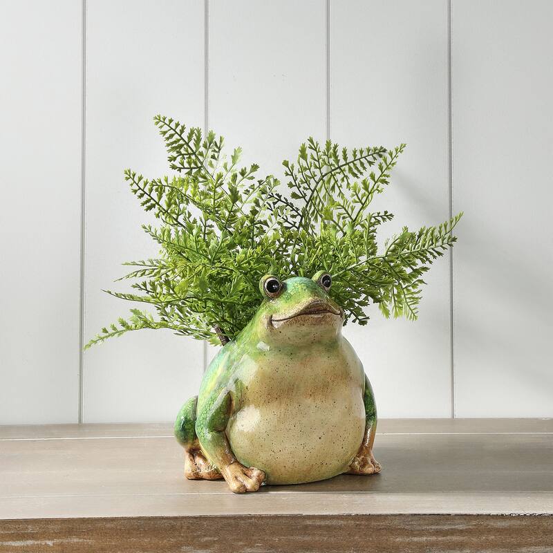 6.5" Terracotta Frog Planter