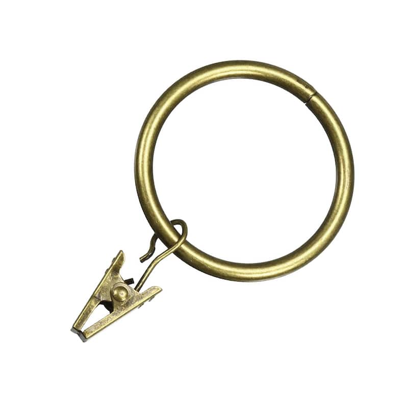30 Pack Curtain Clips Drapery Shower Rings w Clips 1.5" Interior Dia Bronze Tone - Bronze Tone - 1.5" Inner Dia