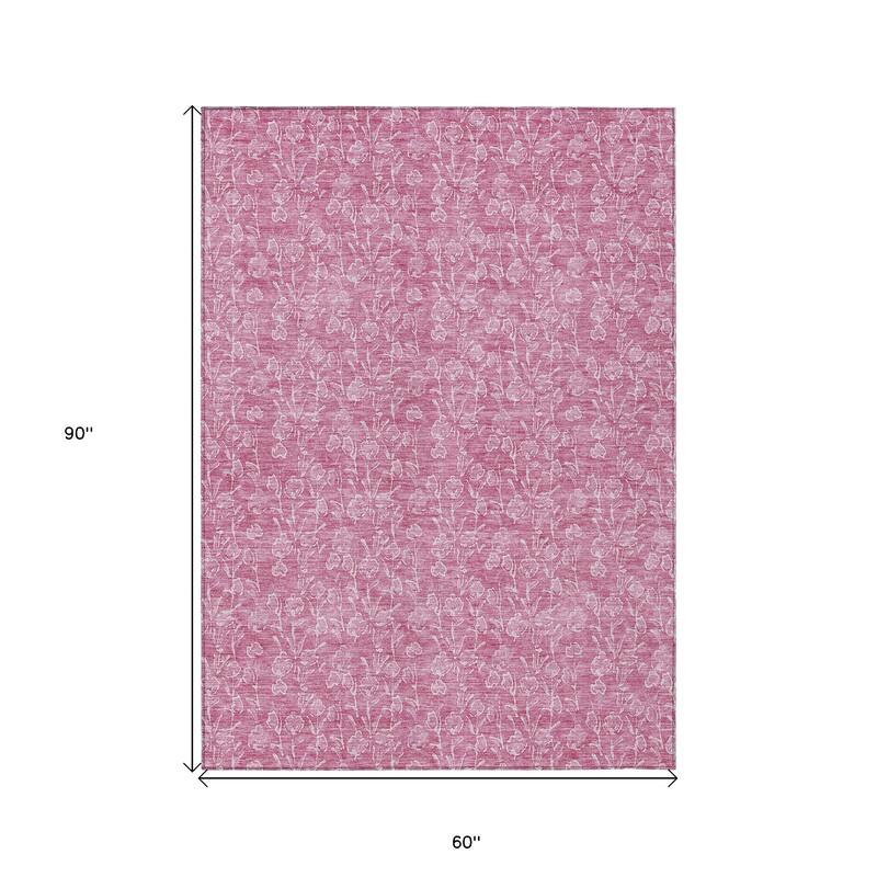HomeRoots Floral Transitional Rectangle Outdoor Rug