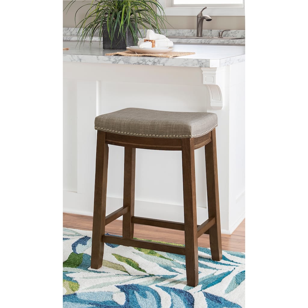 Linon Willamette Rustic Backless Counter Stool