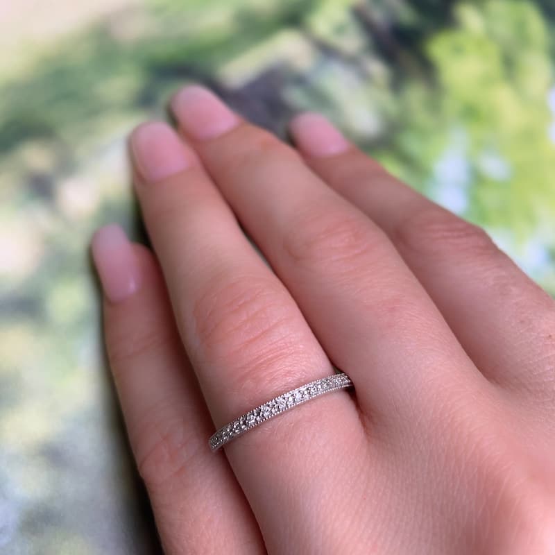 Miadora 10k White Gold Diamond Accent Stackable Wedding Band Ring