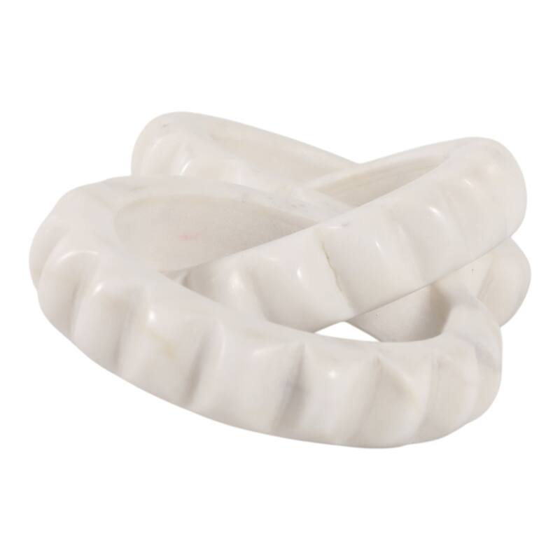Carved Marble Chain Decorative Objects Home Decor - 8" White - 8.0"